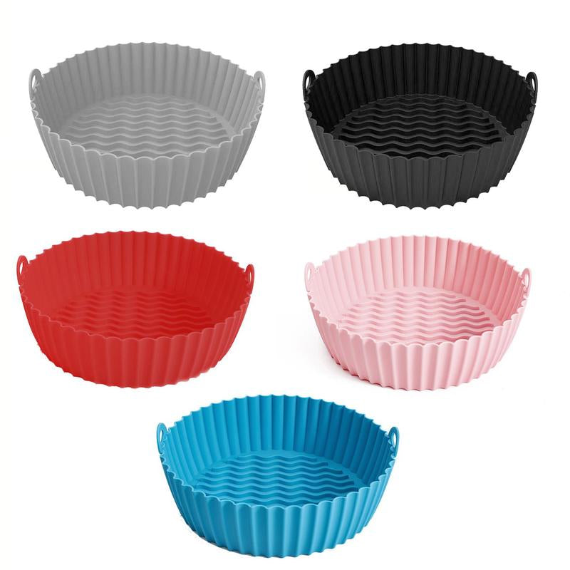 Air Fryer Liner with Handles – Reusable Silicone Insert, Heat Resistant & Non-Stick for Easy Cooking & Cleaning