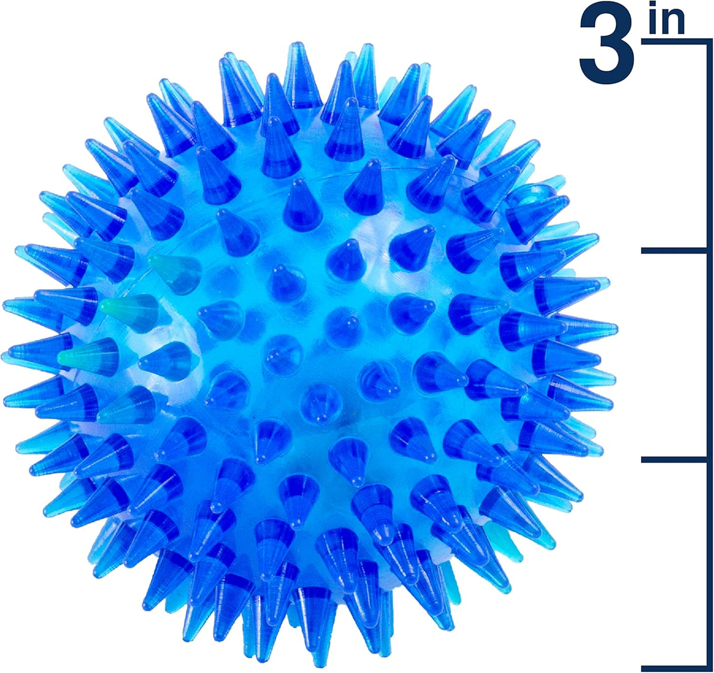 LED Spiky Bouncy Balls – Flashing Light-Up Sensory Toys, 5-Pack in Mixed Colors
