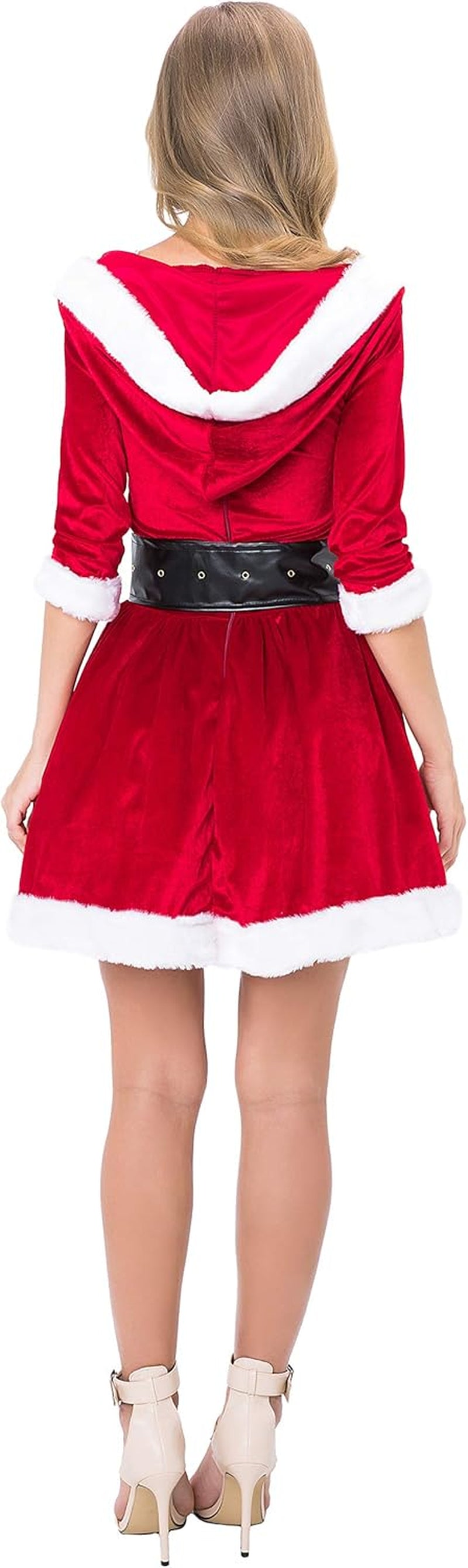Mrs. Claus Santa Dress – 2-Piece Women’s Christmas Red Velvet Costume Outfit