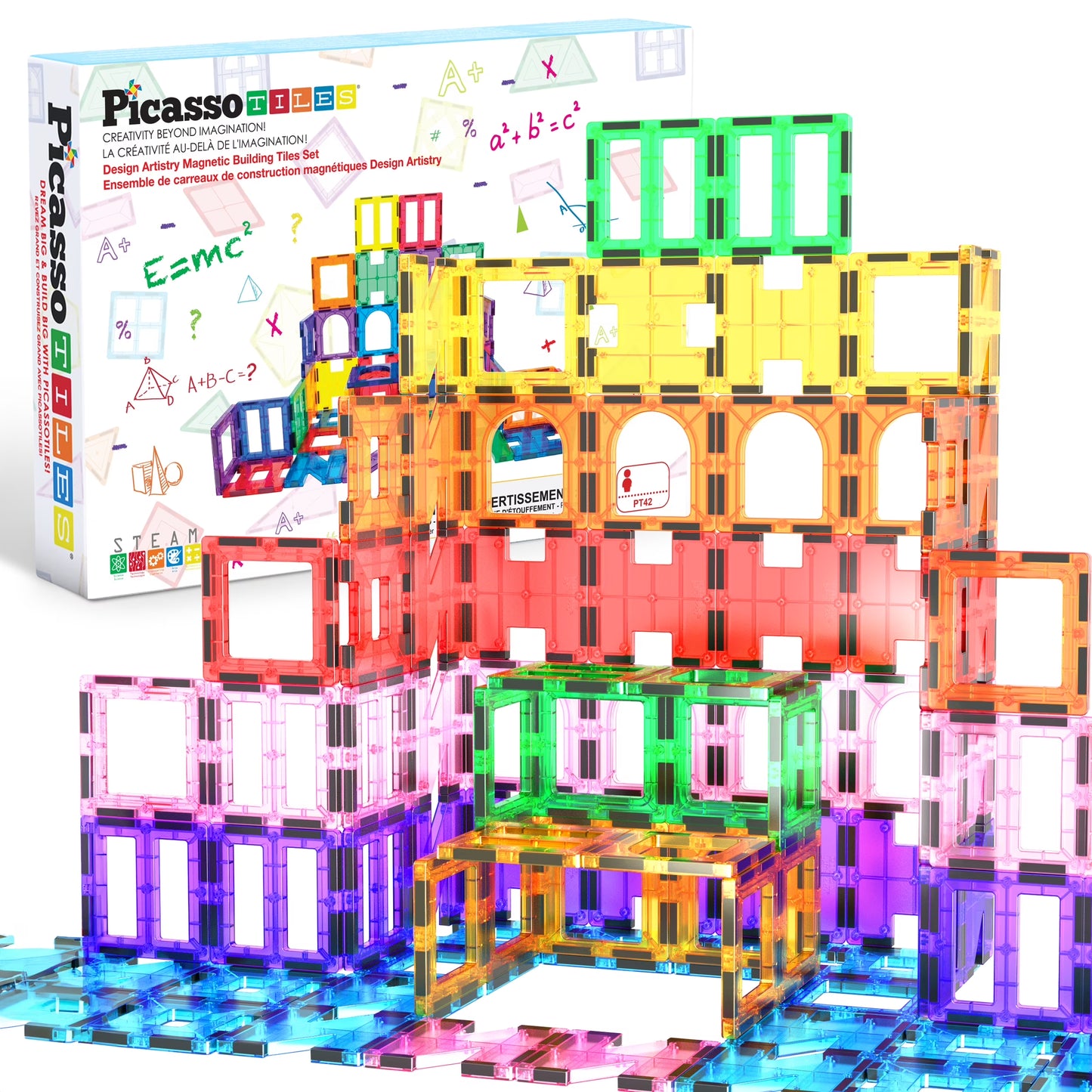 Magnetic Building Tiles Set for Kids – 42 Piece STEM Educational Construction Blocks, Creative Learning Toy for Toddlers & Children Ages 3+