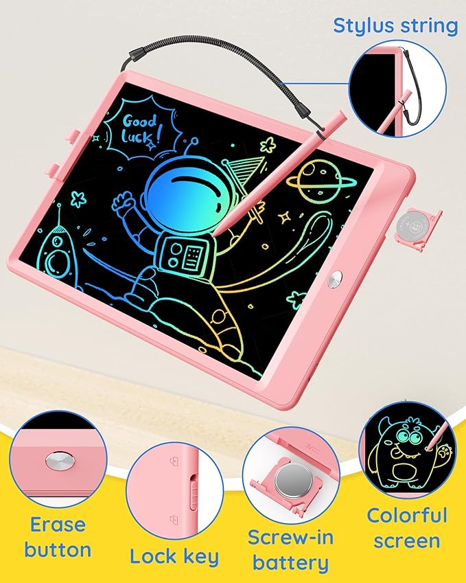 LCD Writing Tablet 10 Inch – Colorful Drawing Pad & Mess-Free Doodle Board for Toddlers Ages 3–8