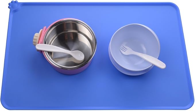 Silicone Pet Food Mat – Non-Slip Waterproof Placemat for Dogs & Cats (Pink, Blue, Black)