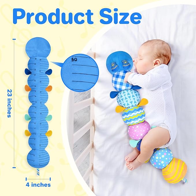 Soft Baby Plush Toy with Sounds – Sensory Crinkle Rattle Animal for Early Development & Tummy Time Play (0–12 Months)