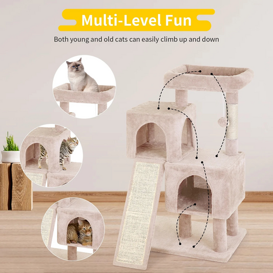 36-Inch Cat Tree Tower for Indoor Cats – Multi-Level Activity Center with Scratching Posts, Condos & Toys (3 Colors)