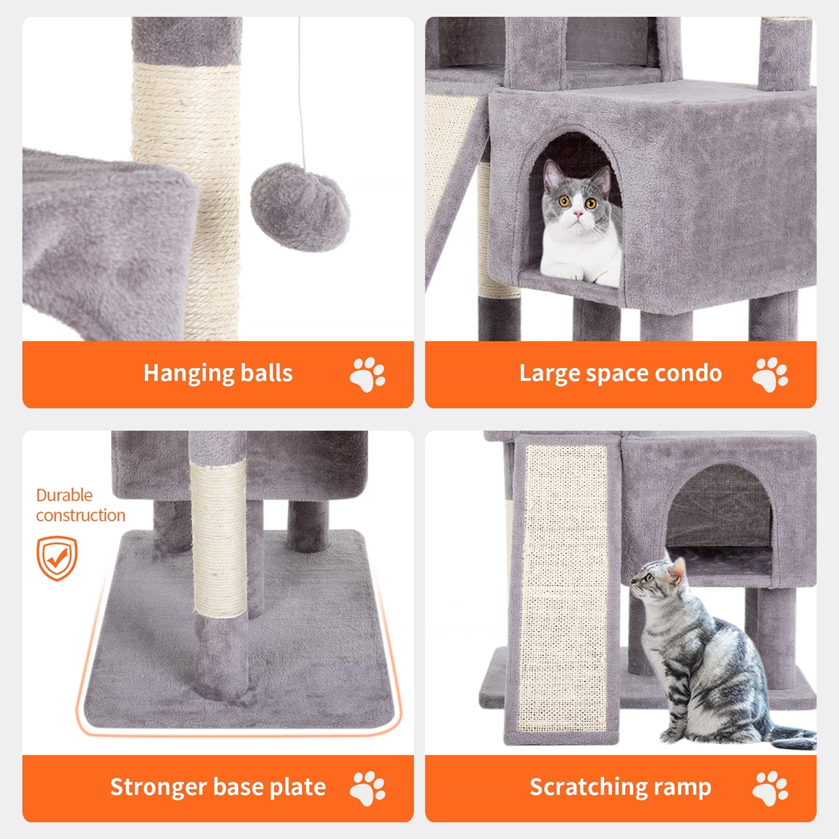 36-Inch Cat Tree Tower for Indoor Cats – Multi-Level Activity Center with Scratching Posts, Condos & Toys (3 Colors)