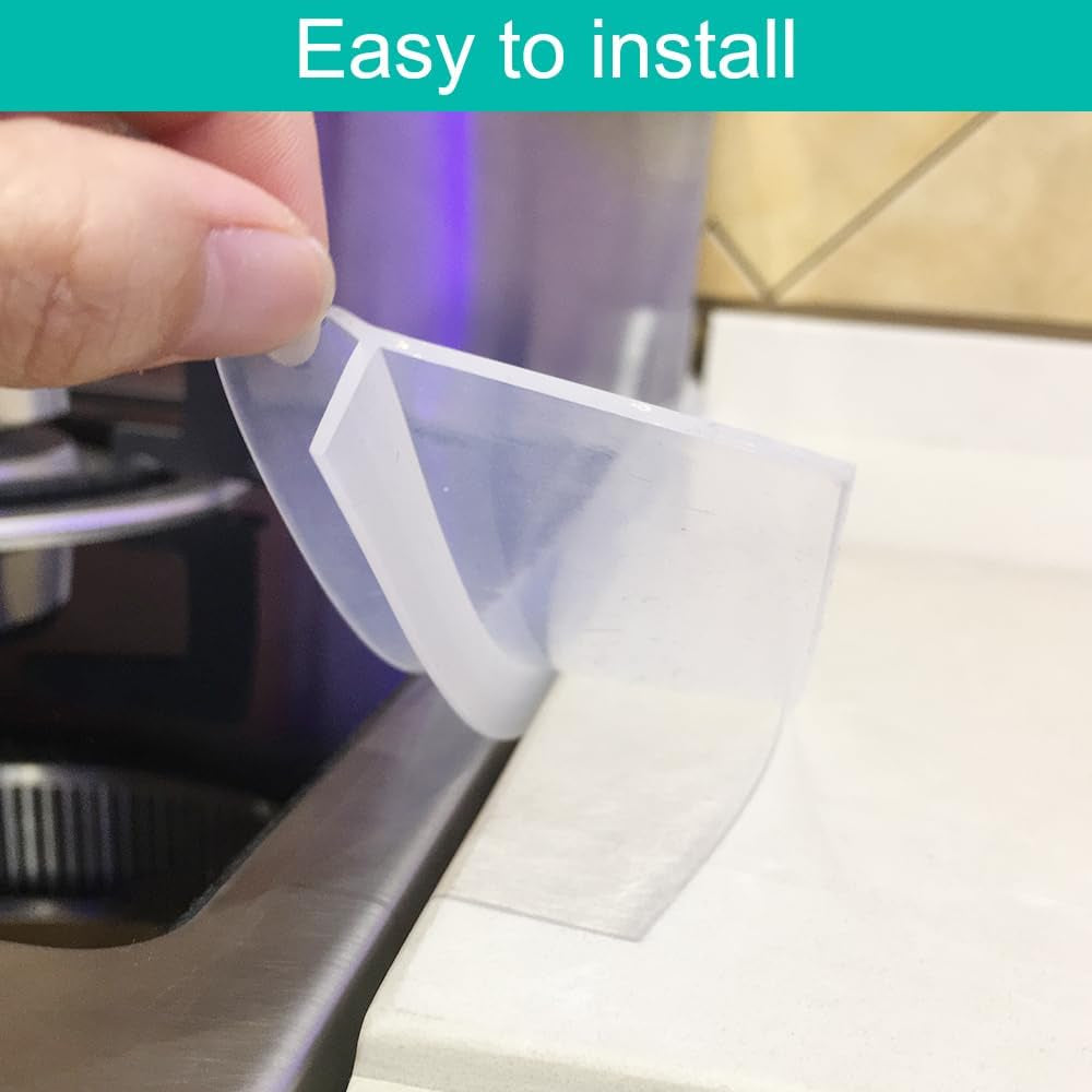 Silicone Stove Gap Covers 2 Pack (21”) – Heat Resistant Counter Filler Strips for Kitchen, Clear/White/Black Options