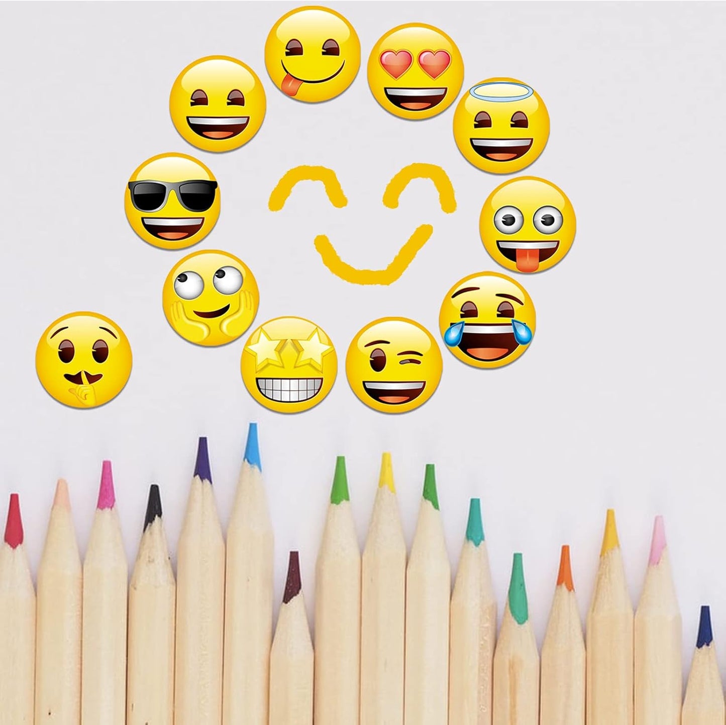 Cute Emoji Refrigerator Magnets β 54-Piece Strong Decorative Magnets for Locker, Whiteboard, Kitchen, and Classroom