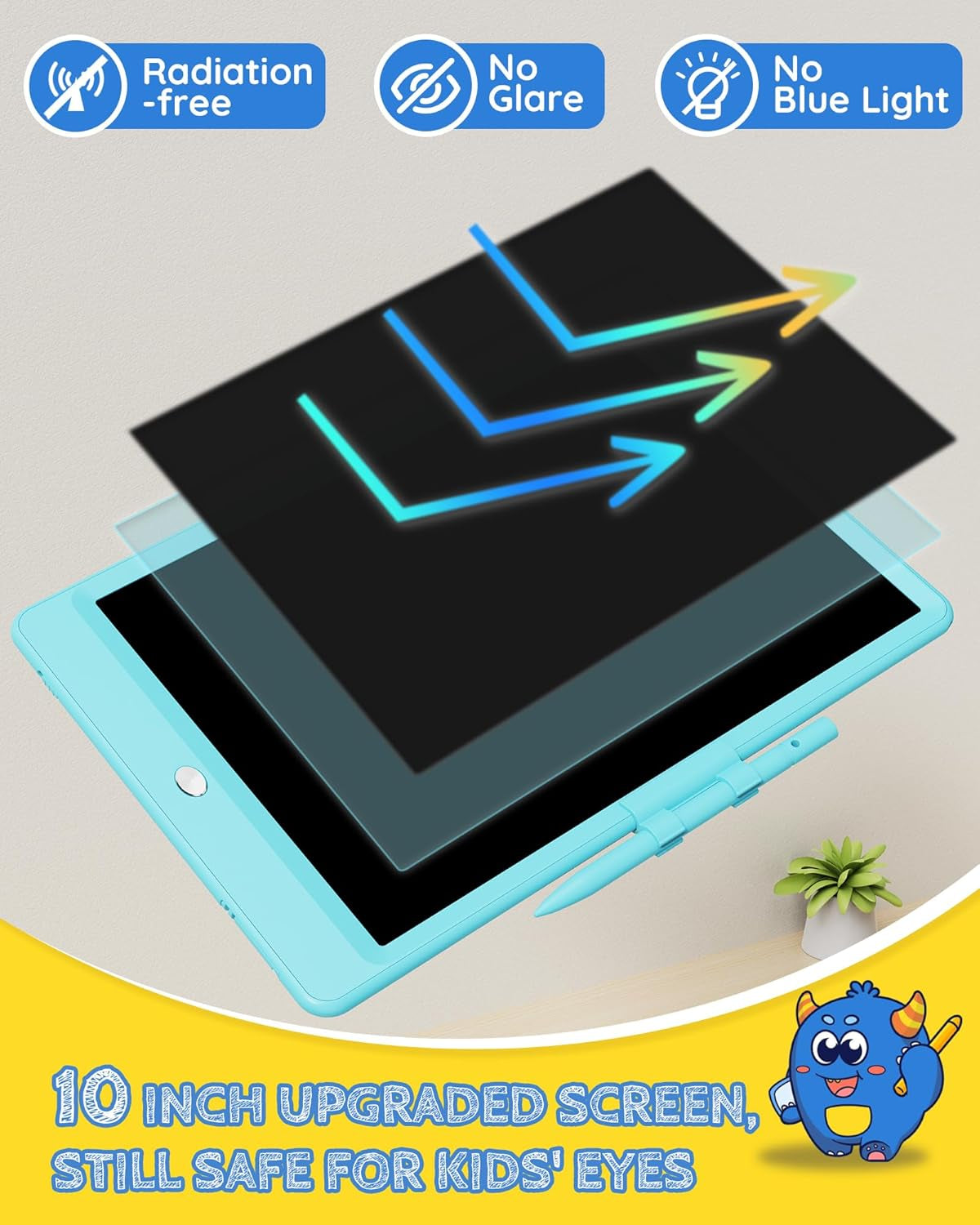LCD Writing Tablet 10 Inch – Colorful Drawing Pad & Mess-Free Doodle Board for Toddlers Ages 3–8