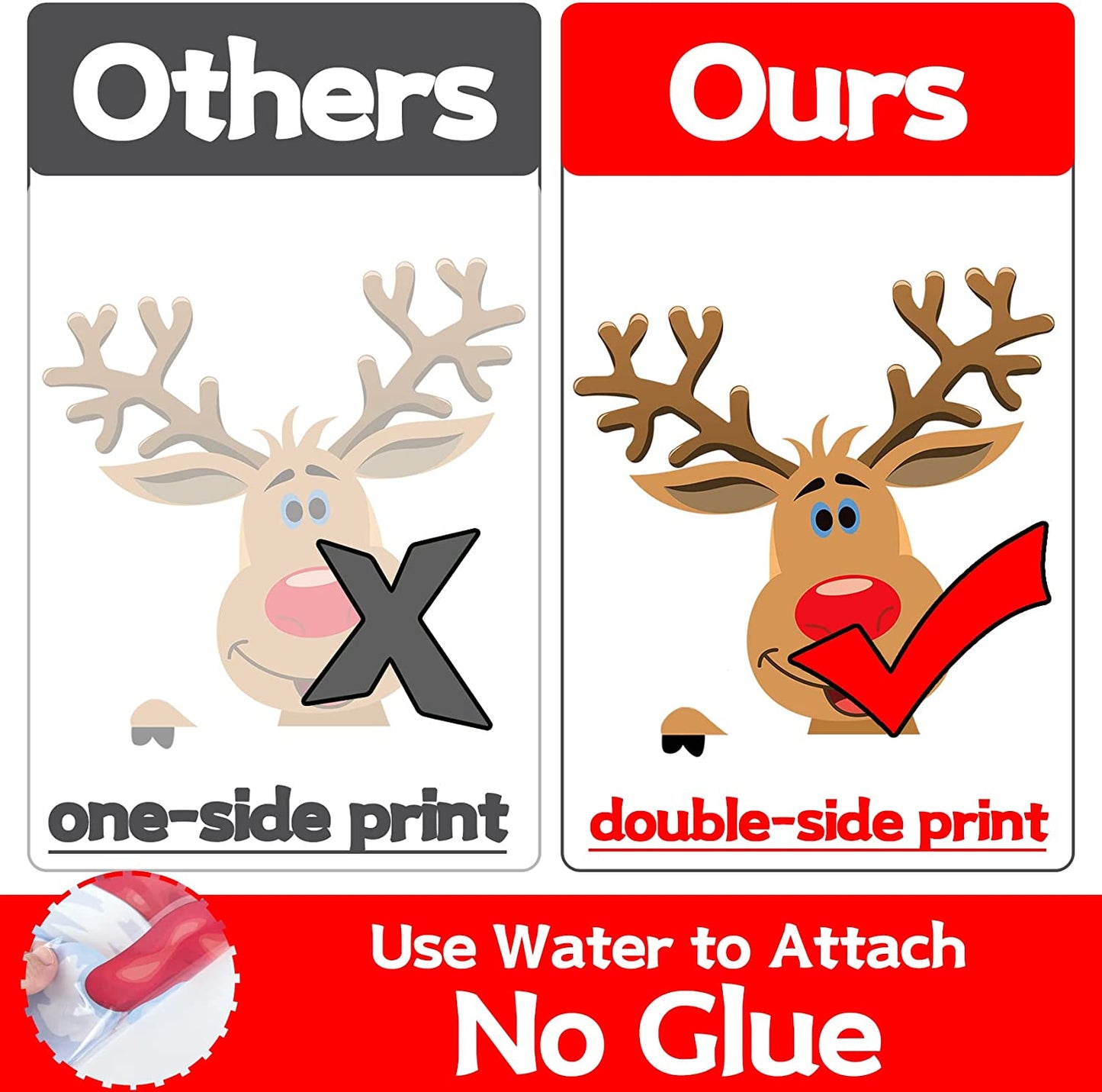 Holiday Window Clings – Cute Reusable Christmas Characters for Festive Home and Office Décor