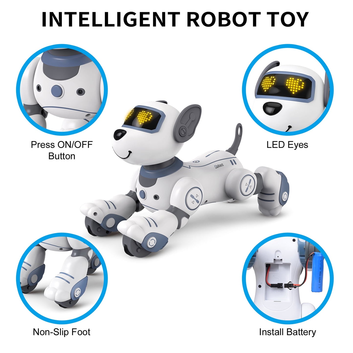 Interactive Robot Dog Toy for Kids β Remote Control Smart Pet with Touch & Follow, Singing, Dancing, and Programmable Play β Fun Gift for Boys & Girls Ages 3-12