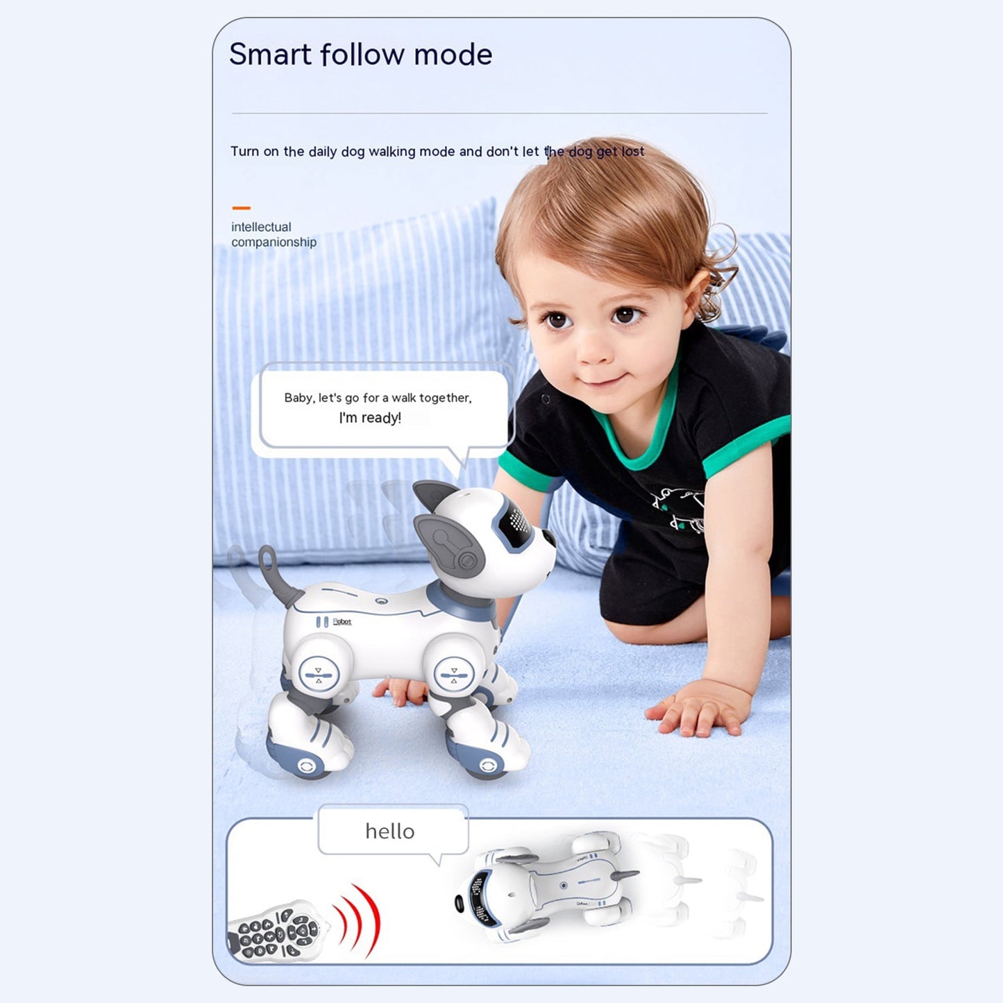 Interactive Robot Dog Toy for Kids β Remote Control Smart Pet with Touch & Follow, Singing, Dancing, and Programmable Play β Fun Gift for Boys & Girls Ages 3-12