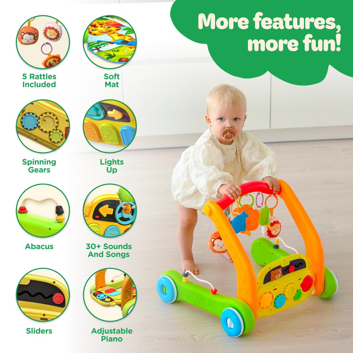 Baby Play Mat & Activity Gym – 4-in-1 Musical Infant Toy for Tummy Time, Learning & Walking