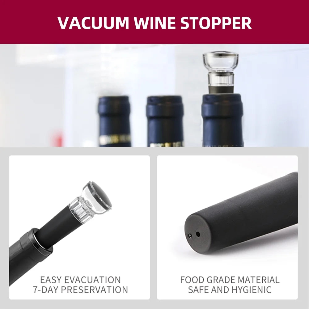 All-in-One Wine Opener Set – USB-C Rechargeable Corkscrew, Aerator, Vacuum Stoppers & Foil Cutter