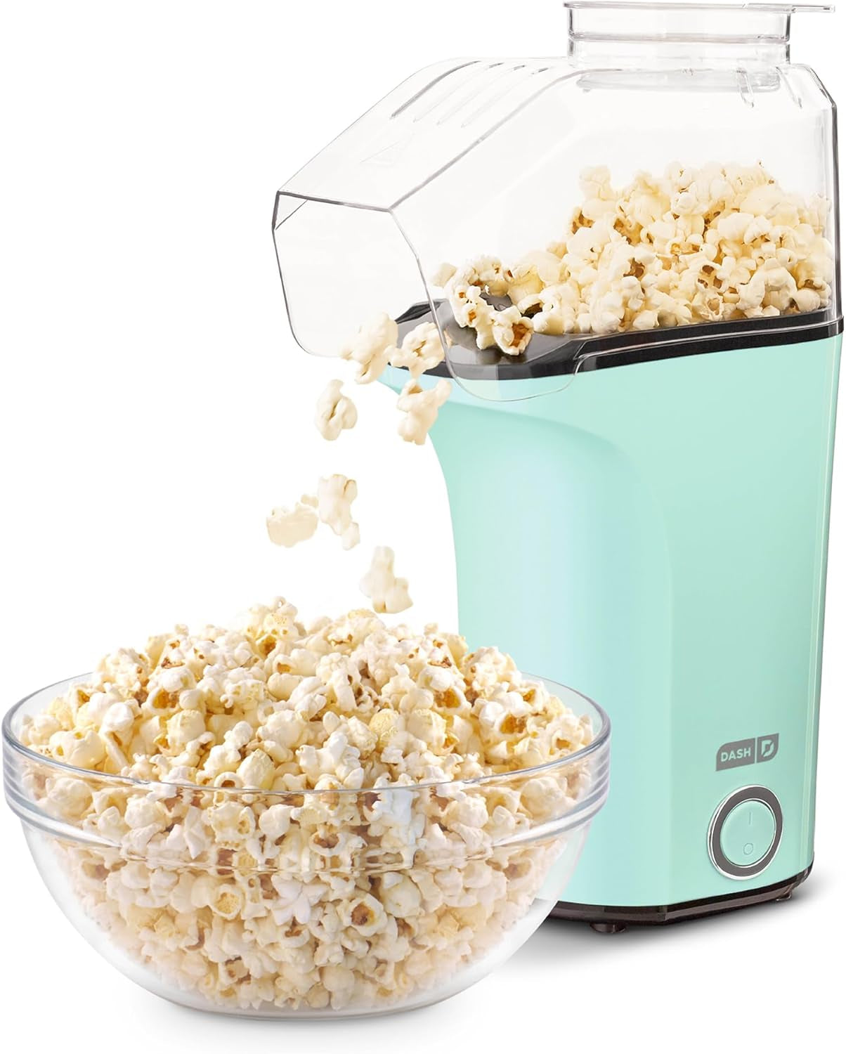 Fresh Pop Popcorn Maker - Oil-Free, Air Popcorn Popper - with Measuring Cup & Recipe Guide - Perfect for Movie Nights - 16 Cups, White