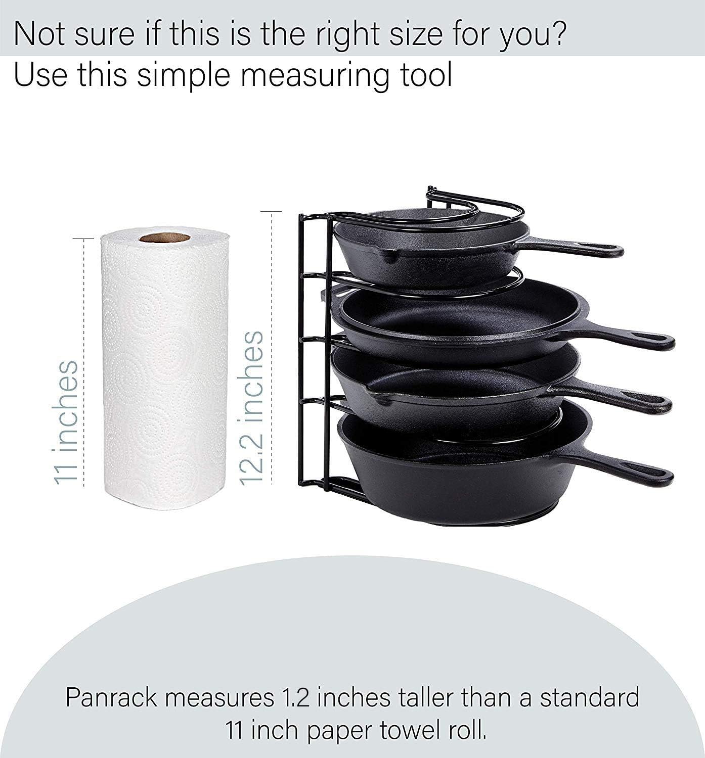 Heavy Duty Pan Organizer Rack – 5-Tier Vertical or Horizontal Storage for Skillets, Griddles & Lids – Holds Up to 50 lbs