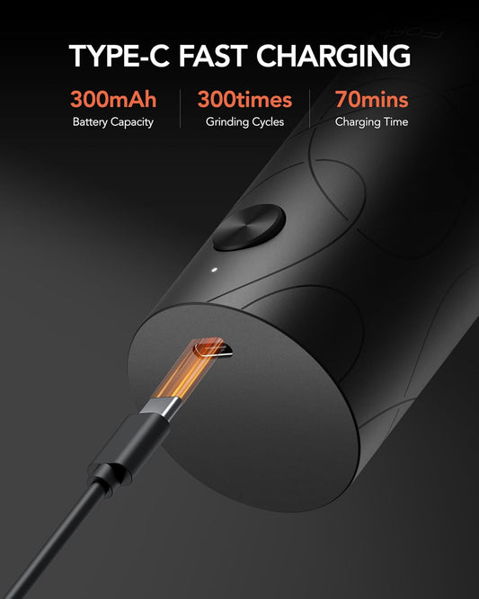 Automatic Salt & Pepper Grinder Set β USB Rechargeable, One-Touch Control, Adjustable Coarseness, LED Light, Dust Cover, 2-Pack (Black & White)