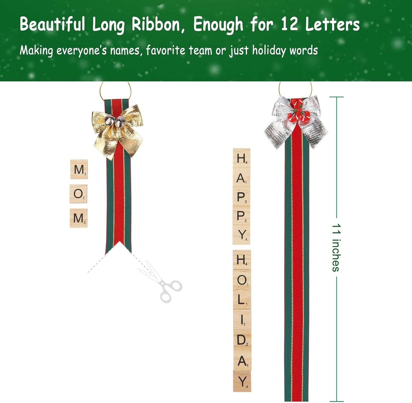 Personalized Letter Tile Christmas Ornaments – DIY Holiday Craft Kit for Tree & Gift Decorations