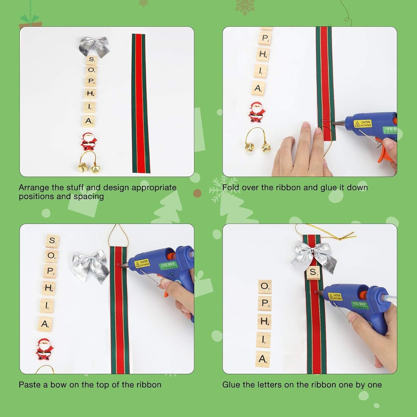 Personalized Letter Tile Christmas Ornaments – DIY Holiday Craft Kit for Tree & Gift Decorations