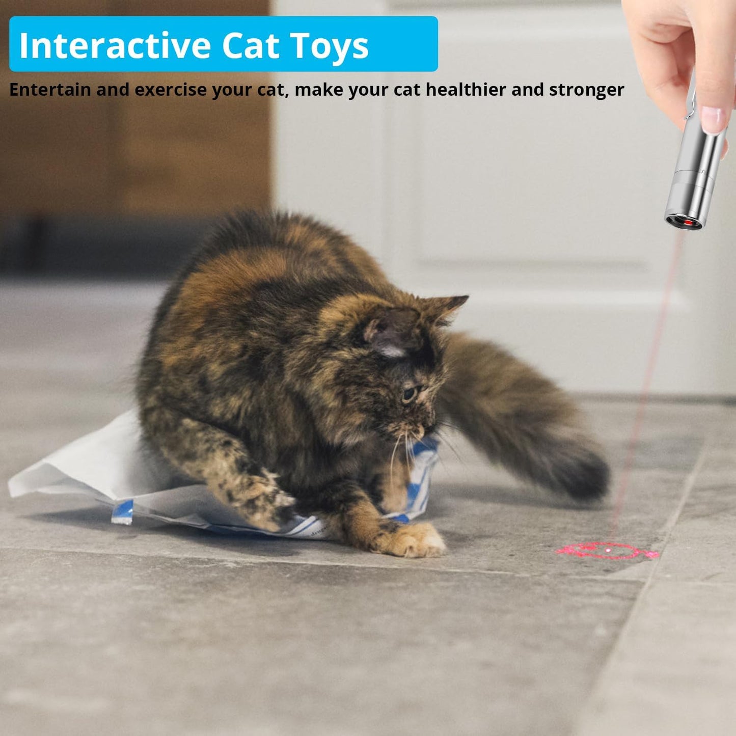 USB Rechargeable Toy – Interactive Indoor Toy with 7 Light Patterns for Cats & Dogs, Fun Training & Exercise Chase Toy