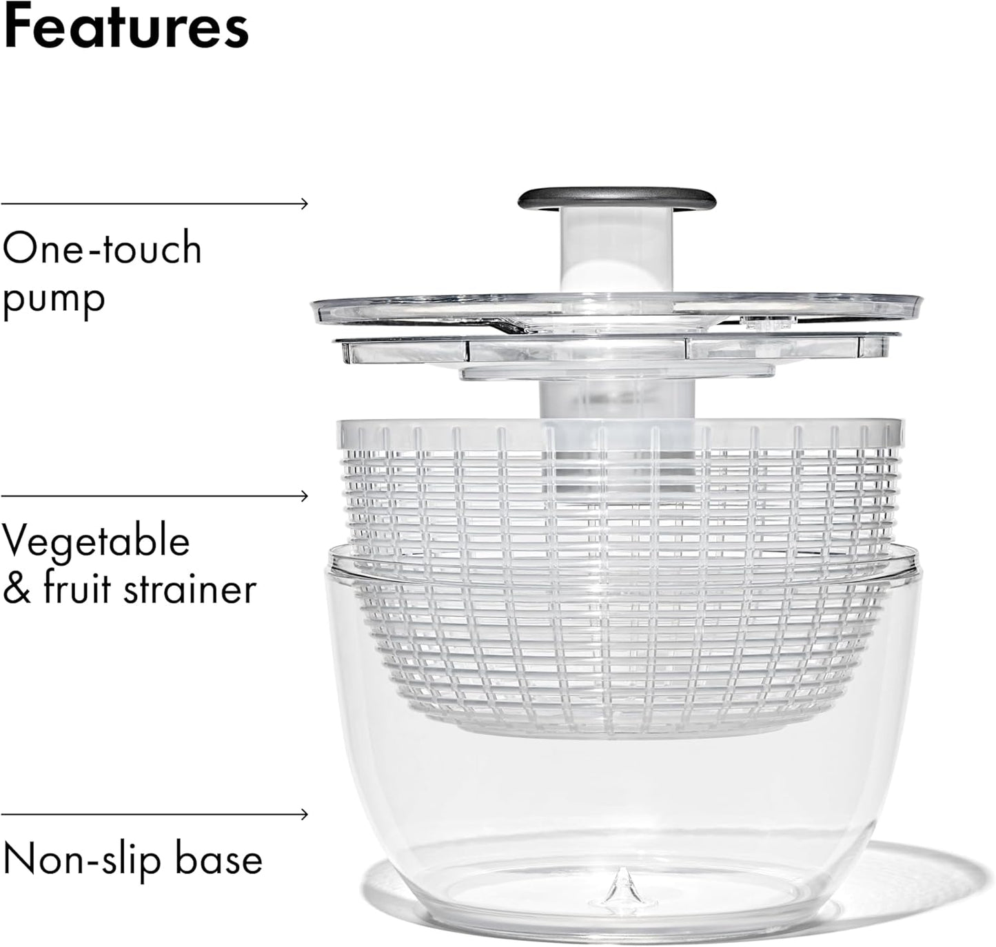Quick-Dry Salad Spinner – Large 6.2 QT Lettuce Washer, Fruit & Veggie Cleaner with Strainer Bowl