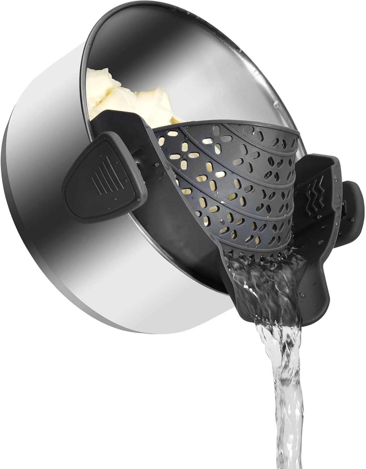 π₯£ Adjustable Clip-On Silicone Pot Strainer β Universal Kitchen Colander for Pasta, Pans & Bowls