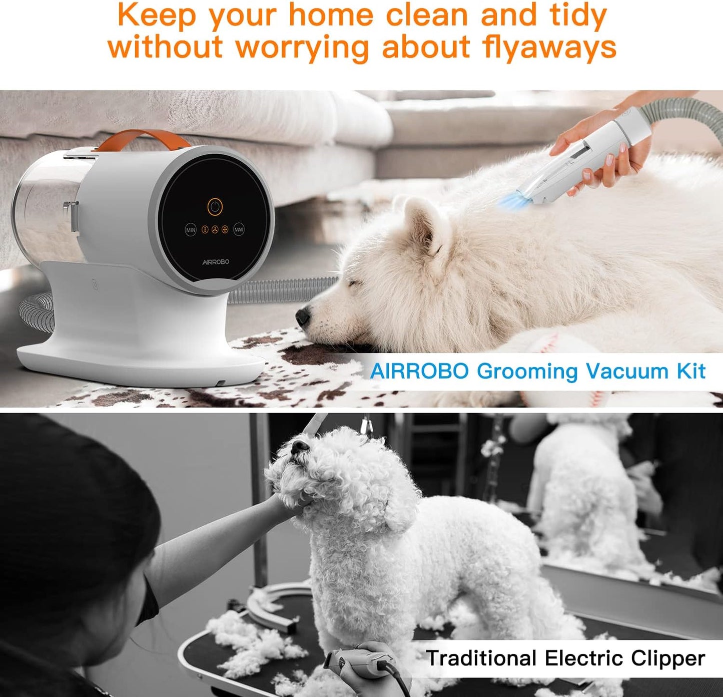Dog Grooming Vacuum Kit β 12,000Pa Powerful Pet Hair Remover with 2L Large Dust Cup, Low-Noise Shedding & Trimming System for Dogs and Cats
