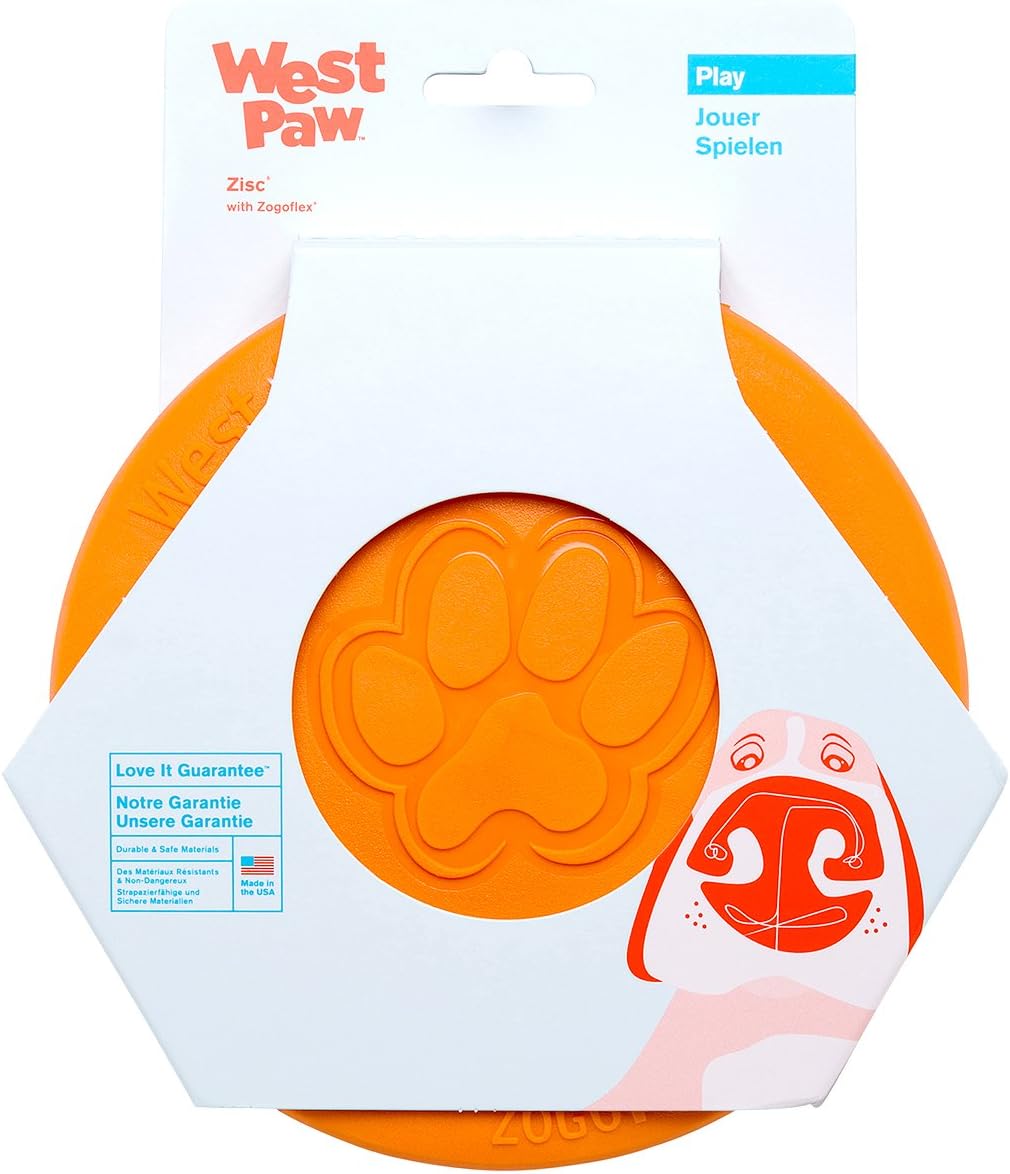 Dog Flying Disc – Lightweight, Floatable & Durable Fetch Toy for Dogs and Puppies, Doubles as Food/Water Bowl (Blue & Orange)