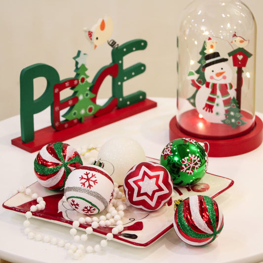 Valery Madelyn Classic Christmas Ornament Collection – Shatterproof Red, Green & White Holiday Ball Decorations