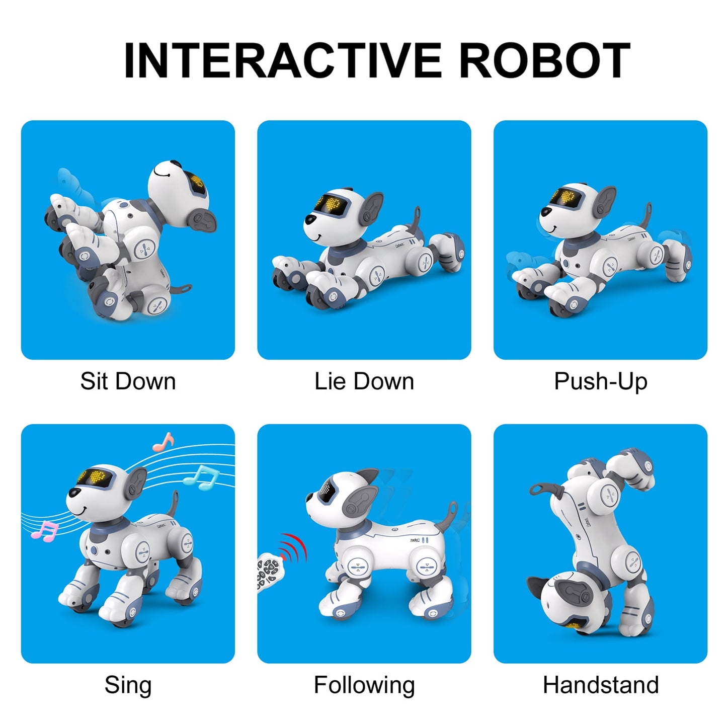 Interactive Robot Dog Toy for Kids β Remote Control Smart Pet with Touch & Follow, Singing, Dancing, and Programmable Play β Fun Gift for Boys & Girls Ages 3-12