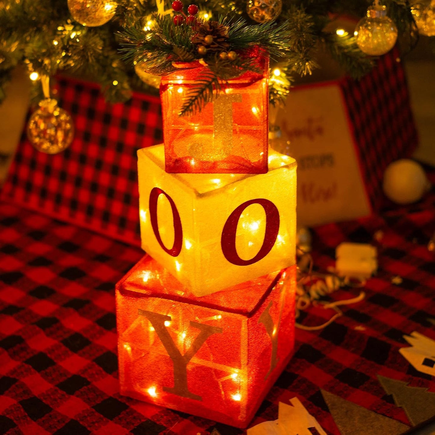 Set of 3 Lighted Christmas Gift Boxes β 60 Warm LED Pre-Lit Holiday Decorations for Indoor & Outdoor Display