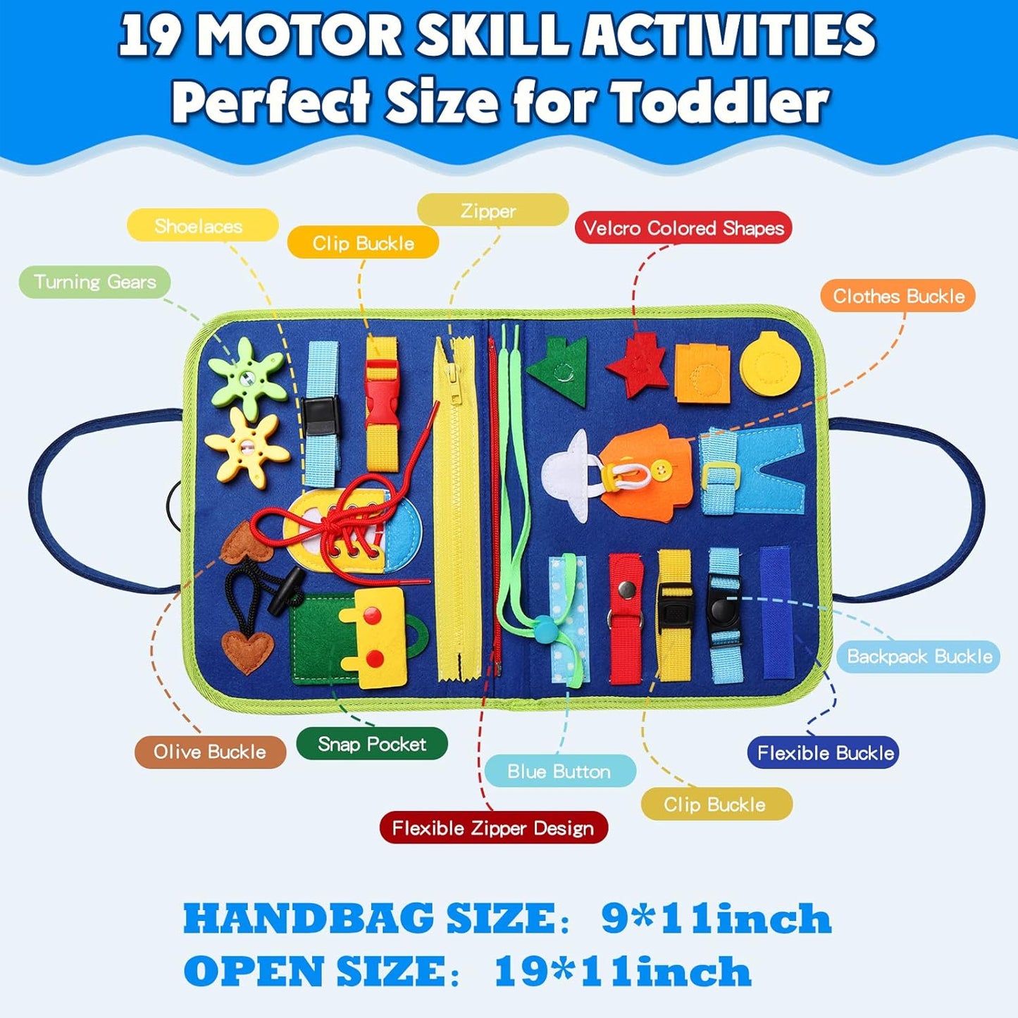 Busy Board Montessori Toy – Sensory Learning & Fine Motor Skill Activity for Toddlers Ages 1–4