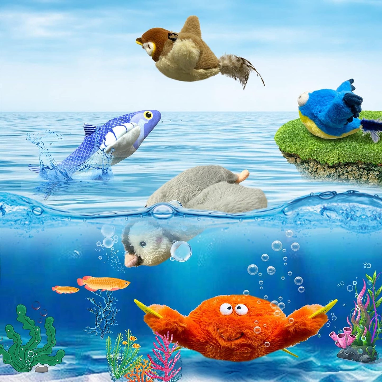 Interactive Flapping Bird Cat Toy with Catnip β Chirping, Touch-Activated & USB Rechargeable