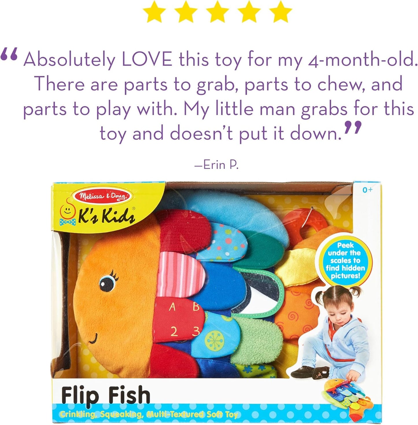 Flip Fish Soft Baby Sensory Toy β Crinkle, Mirror & Plush Activity Toy