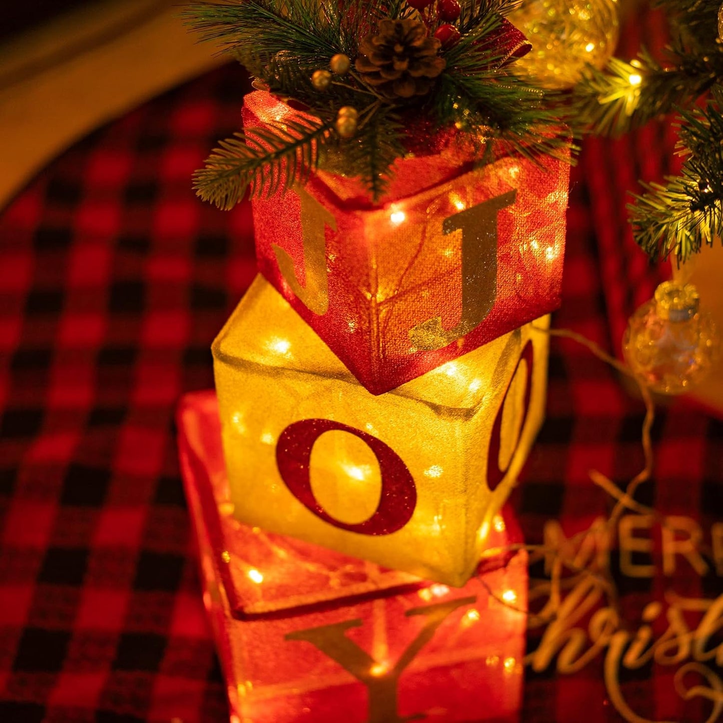 Set of 3 Lighted Christmas Gift Boxes β 60 Warm LED Pre-Lit Holiday Decorations for Indoor & Outdoor Display