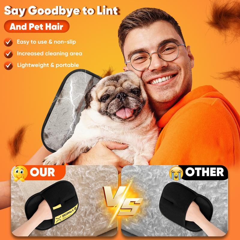 Pet Hair Remover Gloves – Reusable Electrostatic Grooming Mitt for Cats & Dogs, Removes Fur from Furniture, Cloths & Car Seats