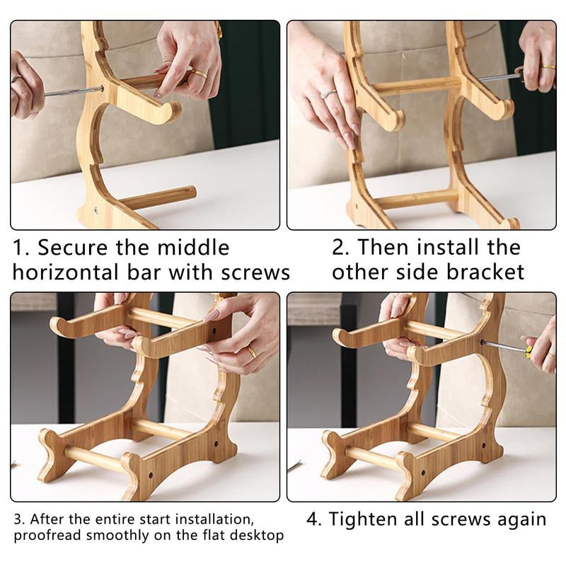 3-Tier Bamboo Fruit Basket Stand – Large Capacity Countertop Storage Rack for Fruit, Snacks, Bread & Candy