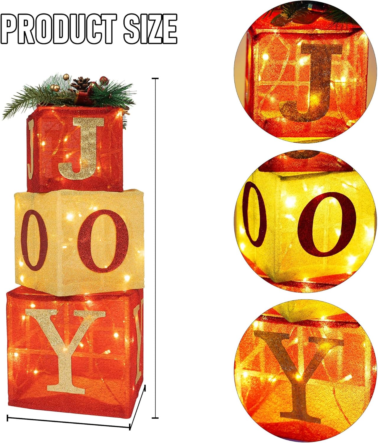 Set of 3 Lighted Christmas Gift Boxes β 60 Warm LED Pre-Lit Holiday Decorations for Indoor & Outdoor Display