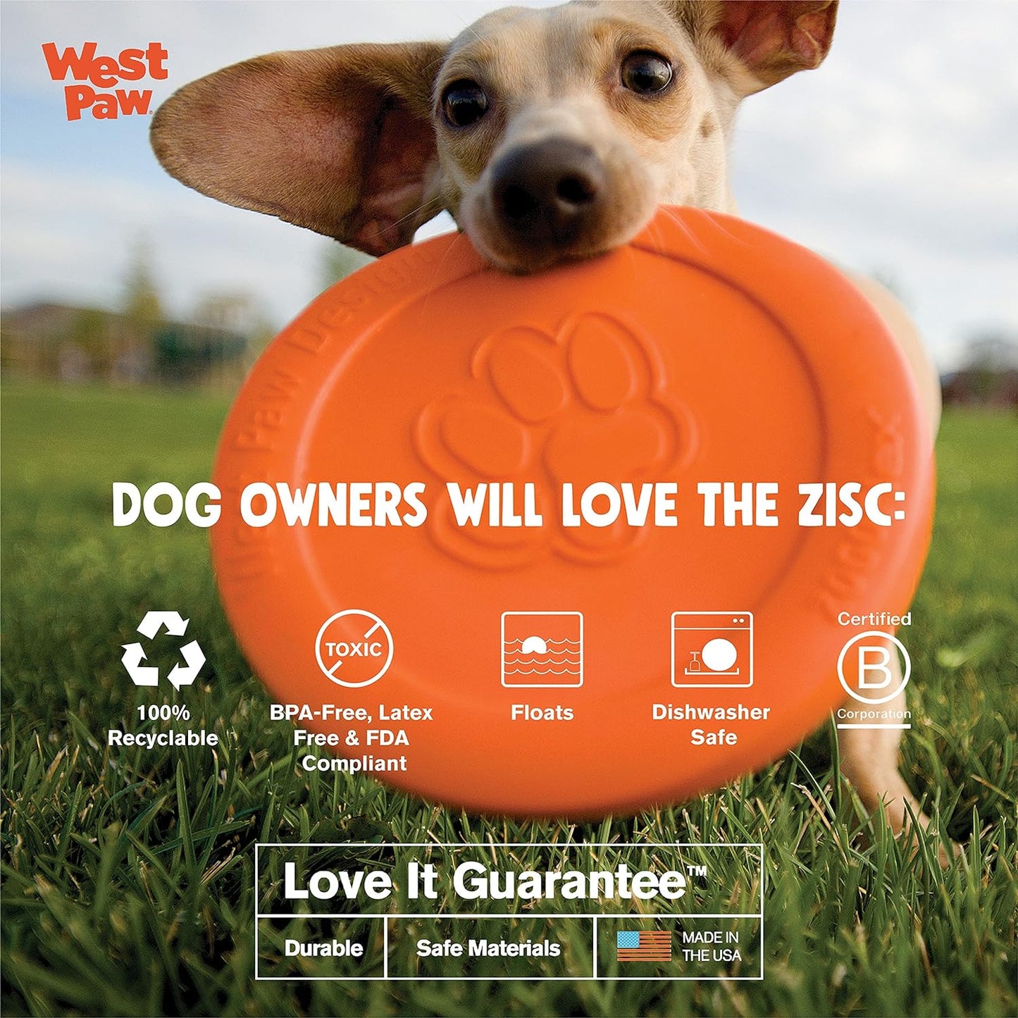 Dog Flying Disc – Lightweight, Floatable & Durable Fetch Toy for Dogs and Puppies, Doubles as Food/Water Bowl (Blue & Orange)