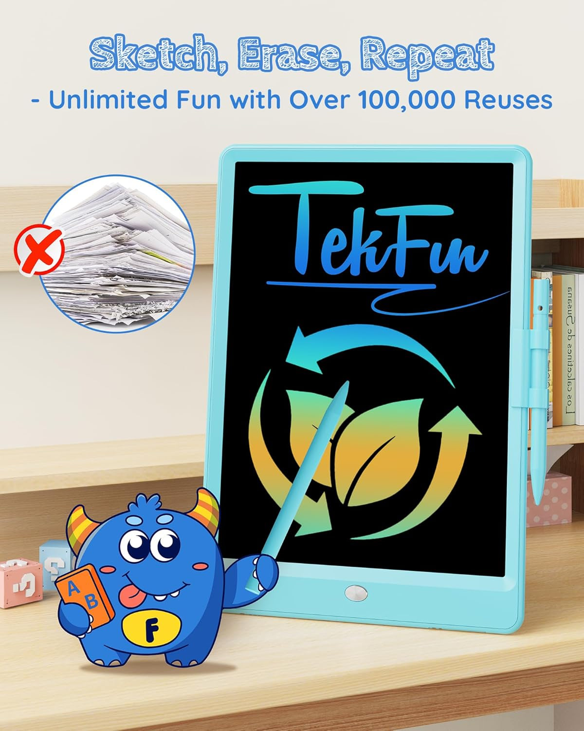 LCD Writing Tablet 10 Inch – Colorful Drawing Pad & Mess-Free Doodle Board for Toddlers Ages 3–8