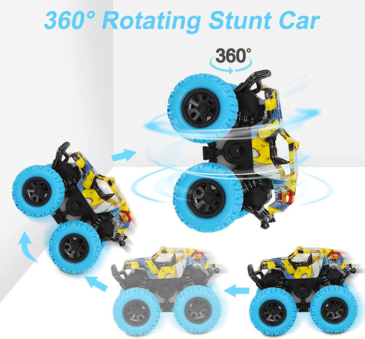 2-Pack Monster Truck Toys – Friction Powered 360° Rotating Stunt Cars for Toddlers and Kids Ages 2–4, Push and Go Trucks for Boys & Girls
