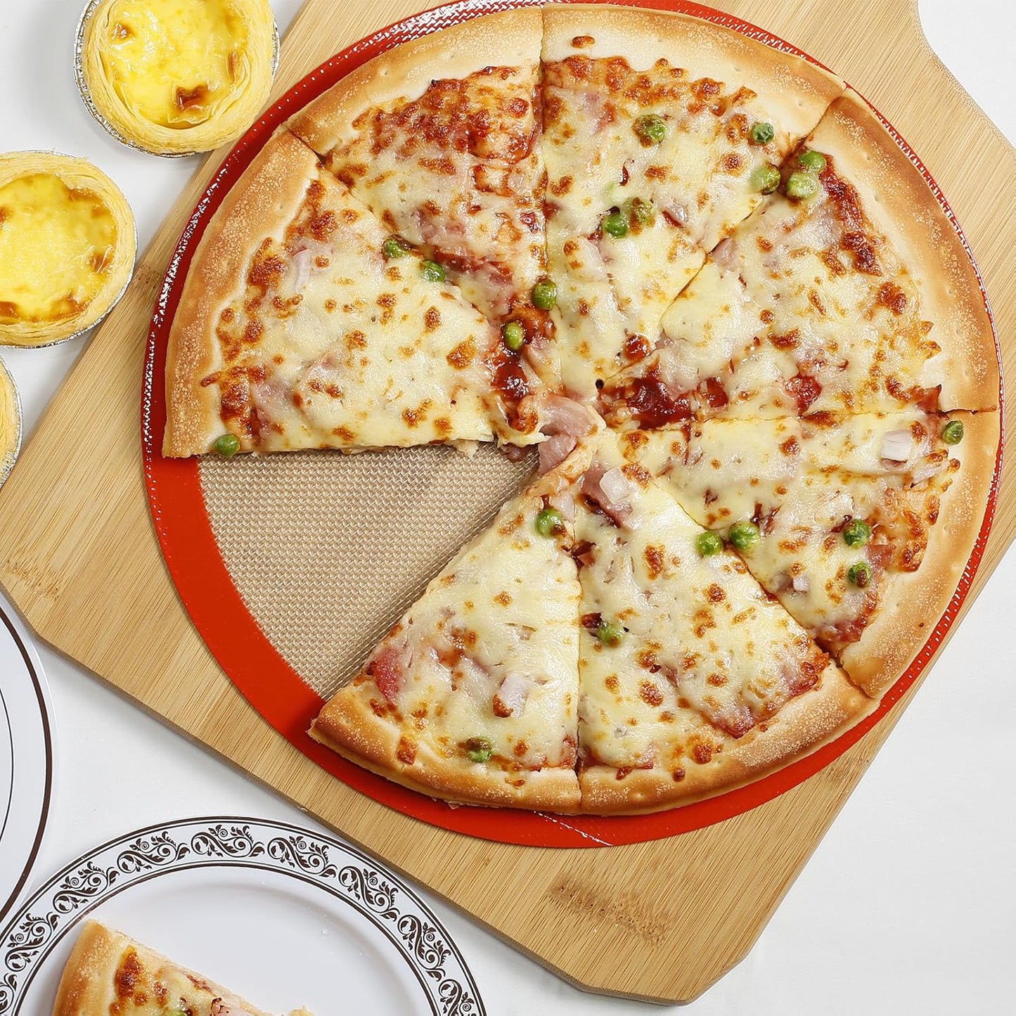 Round Silicone Baking Mat – 12 Inch Non-Stick Reusable Liner for Pizza, Dough, Cake & Air Fryer (2 Pack)