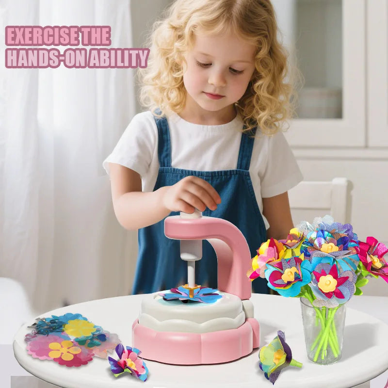 Fabric Flower Bouquet Craft Kit – DIY Handmade Toy for Kids, Creative Market Playset, Perfect Birthday & Holiday Gift