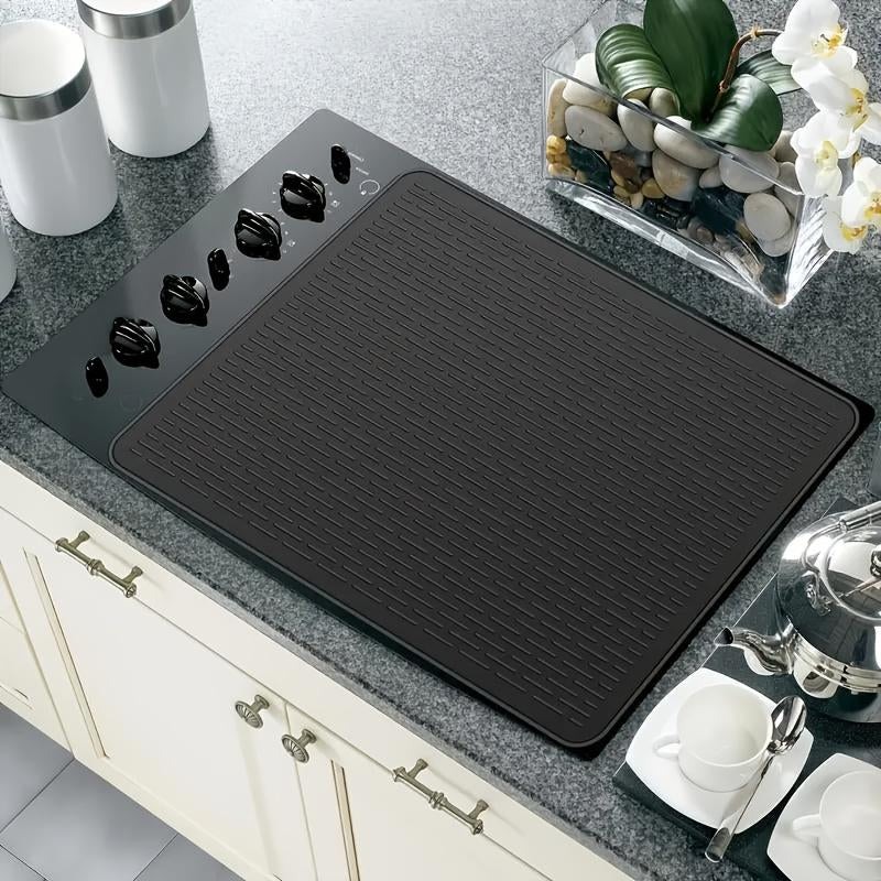 Silicone Glass Top Stove Cover – 28x20 Inch Heat-Resistant Cooktop Protector & Kitchen Drying Mat