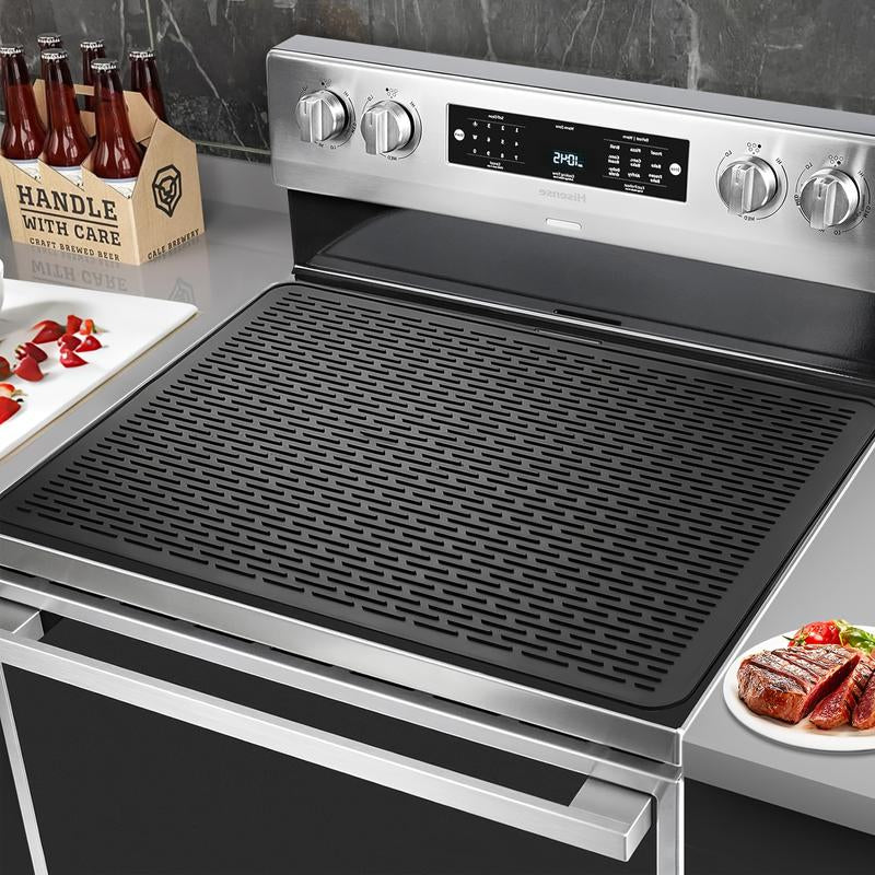 Silicone Glass Top Stove Cover – 28x20 Inch Heat-Resistant Cooktop Protector & Kitchen Drying Mat