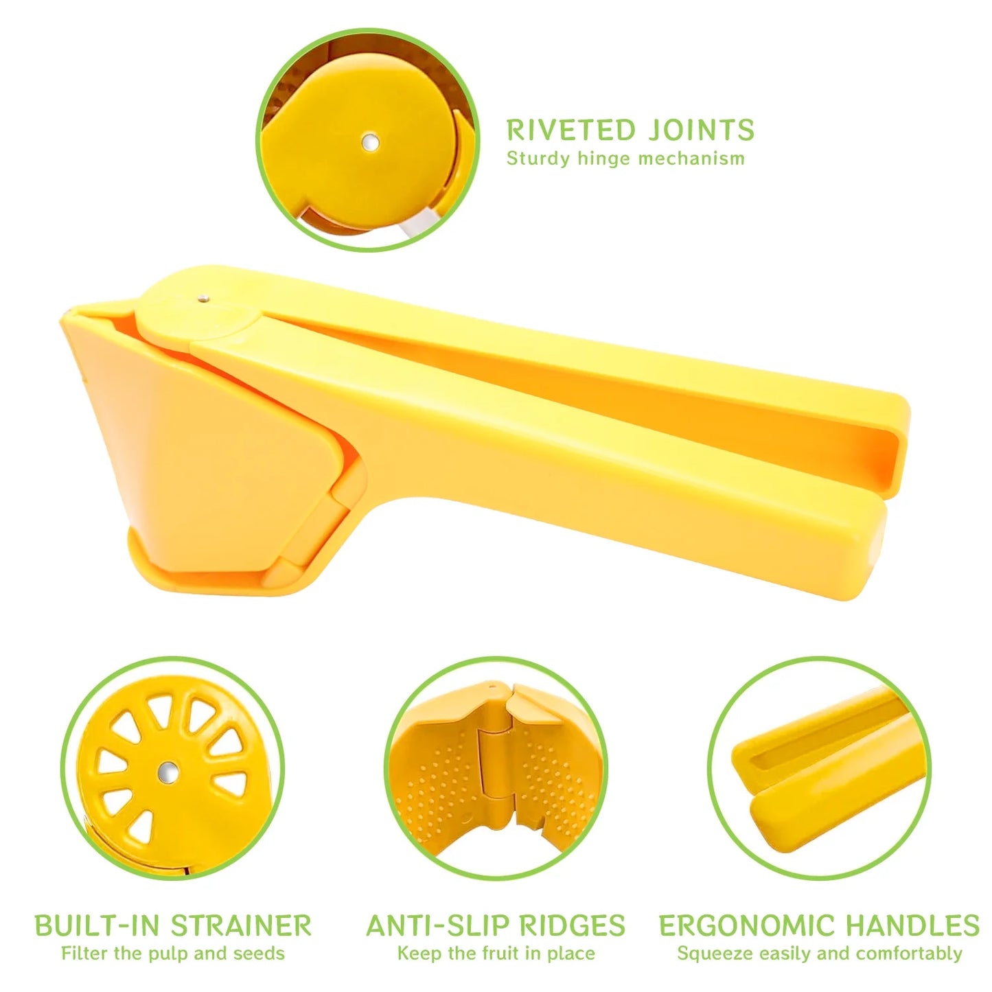 Manual Lemon & Lime Squeezer – Easy-to-Use Citrus Juicer with Leverage Handle & Built-In Strainer for Maximum Juice Extraction