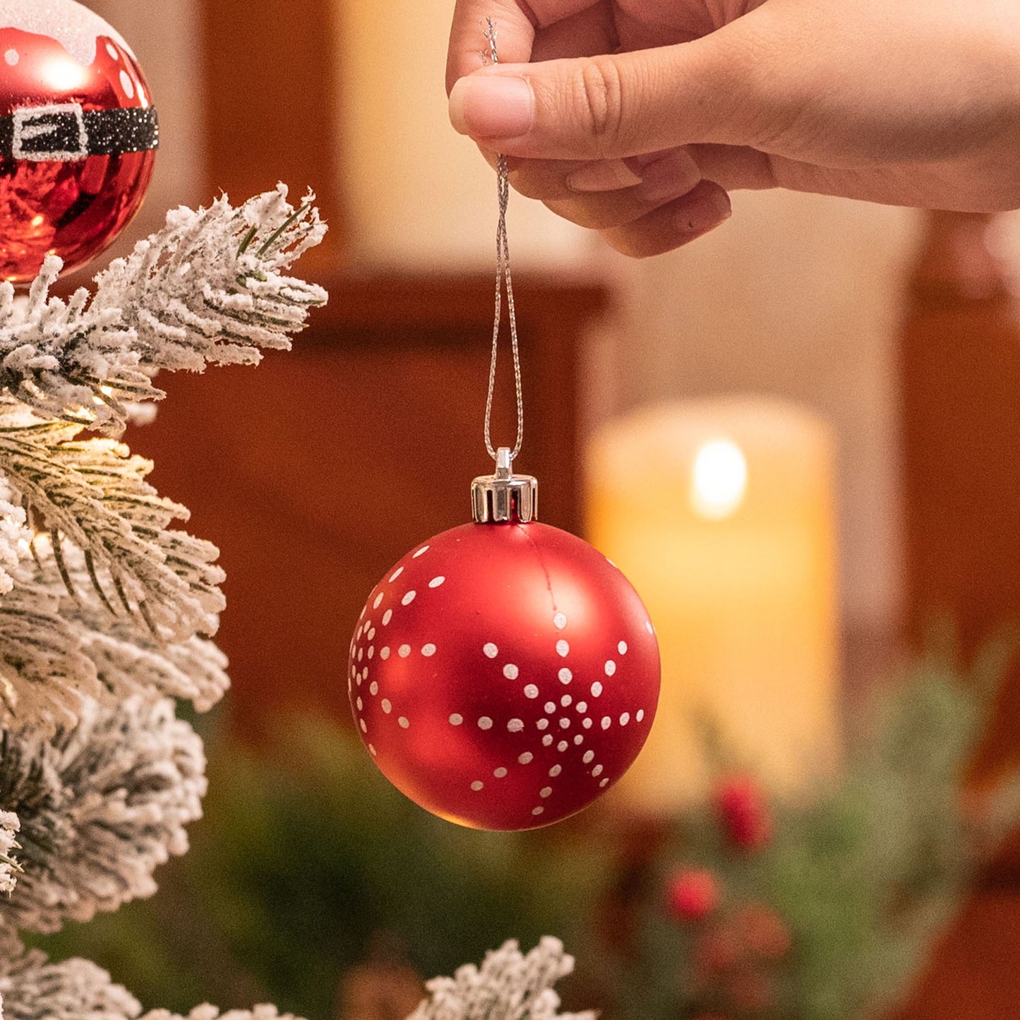 Valery Madelyn Red & White Christmas Ornament Collection – Shatterproof Holiday Balls in Multiple Styles & Finishes