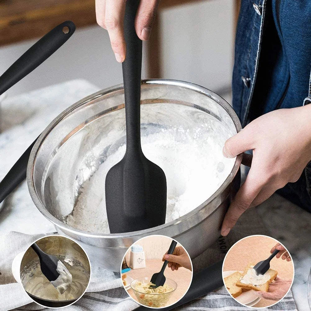 Premium Silicone Spatula Set – 6 Heat-Resistant Non-Stick Cooking & Baking Utensils with Stainless Core | Easy to Clean, Dishwasher Safe