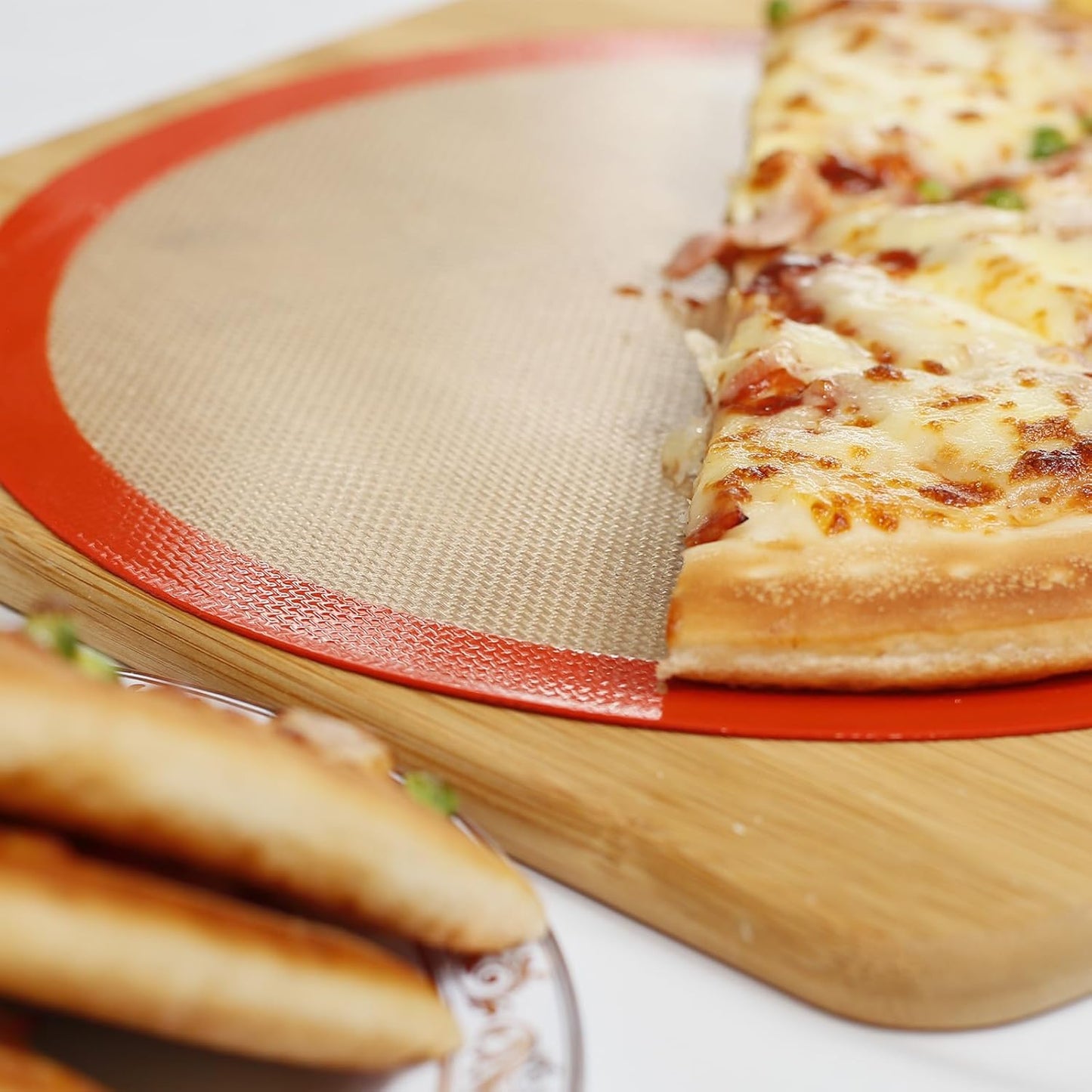Round Silicone Baking Mat – 12 Inch Non-Stick Reusable Liner for Pizza, Dough, Cake & Air Fryer (2 Pack)
