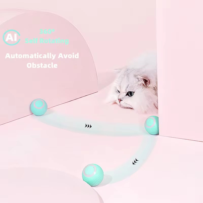 Automatic Rolling Cat Toy Ball – Interactive Smart Toy for Indoor Cats & Kittens