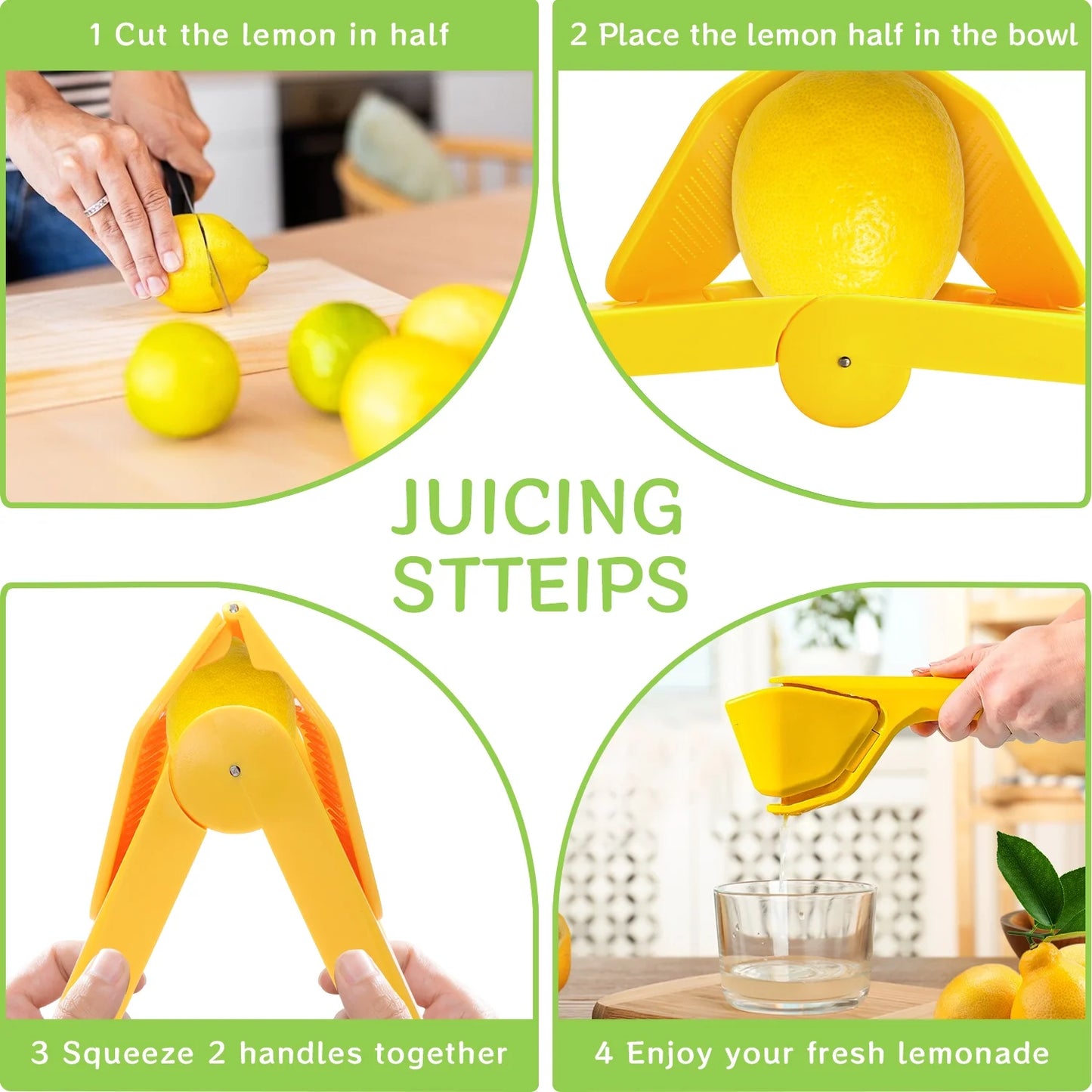 Manual Lemon & Lime Squeezer – Easy-to-Use Citrus Juicer with Leverage Handle & Built-In Strainer for Maximum Juice Extraction